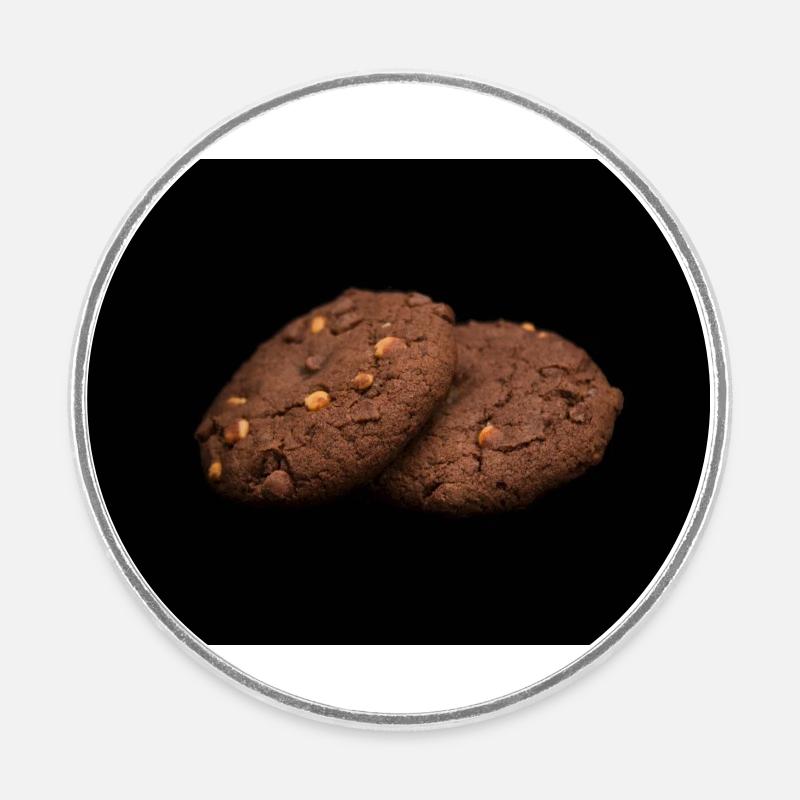 biscuits bruns - Magnet rond - blanc