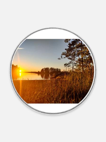 Goldene Stunde - Runder Kühlschrankmagnet - Weiß