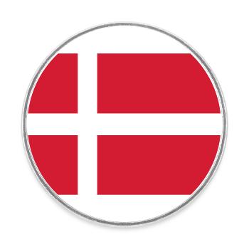 Dänemark Flagge - Runder Kühlschrankmagnet - Weiß - Vorne
