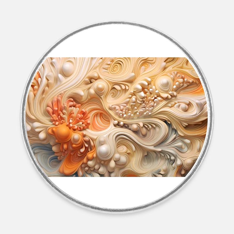 Abstract decorative pattern - Round  fridge magnet - white