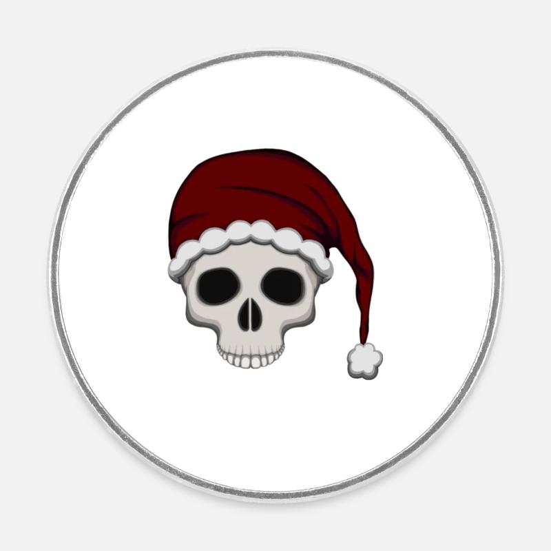 Weihnachts-Schädel - Runder Kühlschrankmagnet - Weiß