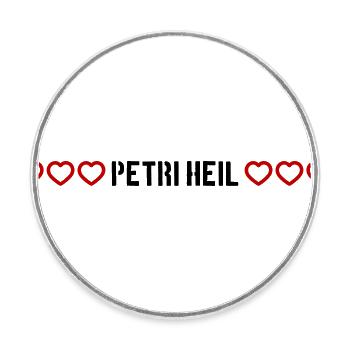 Petri Healing Heart Fishing - Round  fridge magnet - white - Front