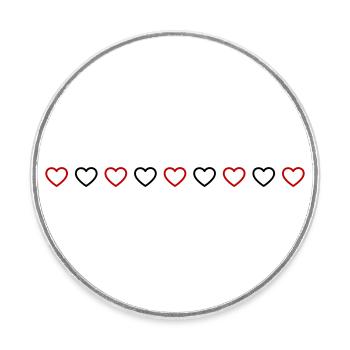Heart Line Icon - Round  fridge magnet - white - Front