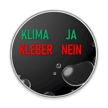 Klima Ja Kleber Nein - Runder Kühlschrankmagnet - Weiß - Vorne