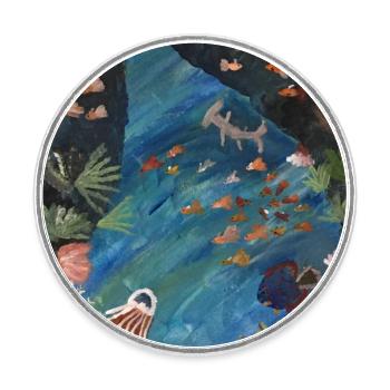 hammerhai, fische ,meer - Runder Kühlschrankmagnet - Weiß - Vorne