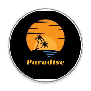 Sunset Paradise - Runder Kühlschrankmagnet - Weiß - Vorne