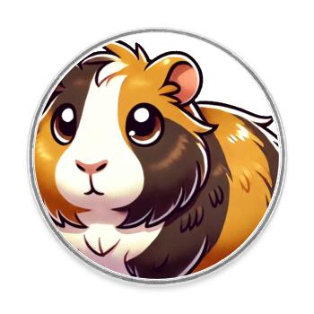 Cochon d’Inde comique - Magnet rond - blanc - Devant