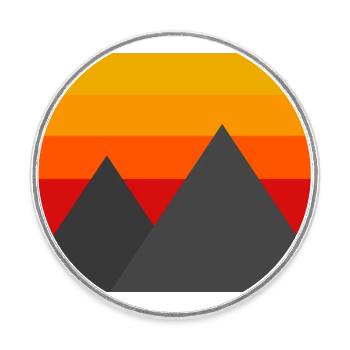 Minimalistische Berge - Runder Kühlschrankmagnet - Weiß - Vorne