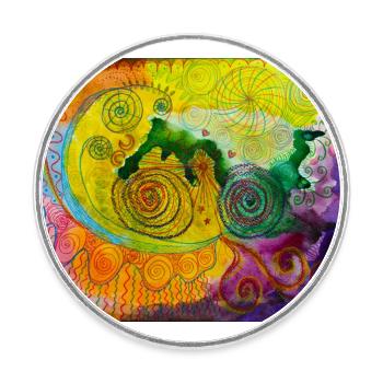 ©Creations - by Xenia Nitzberg - Runder Kühlschrankmagnet - Weiß - Vorne