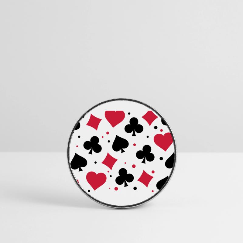 Spielkarten, Deck oder Deckkarten Gesichtsmaske Runder Kühlschrankmagnet