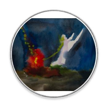 ©Der Geist - by Xenia Nitzberg - Runder Kühlschrankmagnet - Weiß - Vorne