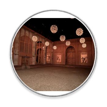 Manège de la grande écurie de Versailles - Magnet rond - blanc - Devant