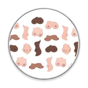 Brüste Nippel Busen Junggesellinnen Geschenk JGA - Runder Kühlschrankmagnet - Weiß - Vorne