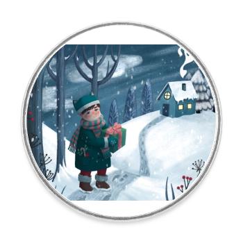 The Christmas Present - Round  fridge magnet - white - Front