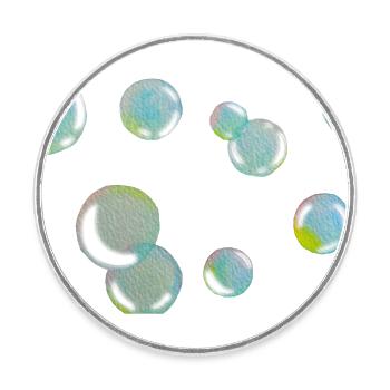 Bulles de savon - Magnet rond - blanc - Devant