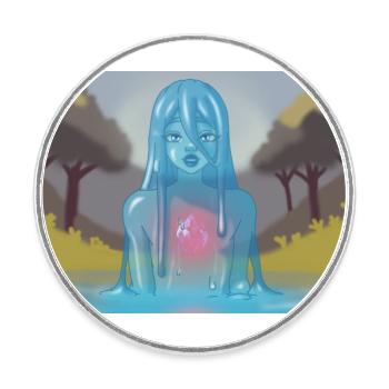 Smiling - Magnet rond - blanc - Devant
