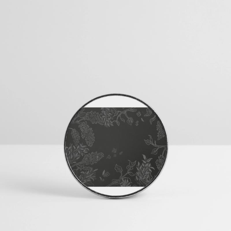 black and white lilac pattern Round  fridge magnet