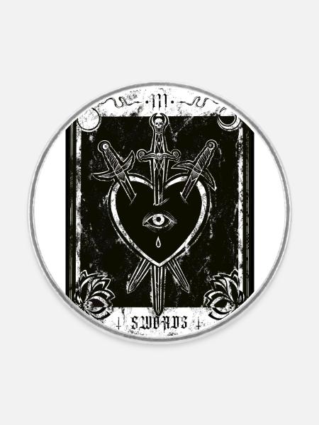 Drei Schwerter - Tarot - Runder Kühlschrankmagnet - Weiß
