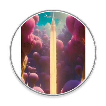 Church blossoms - Round  fridge magnet - white - Front