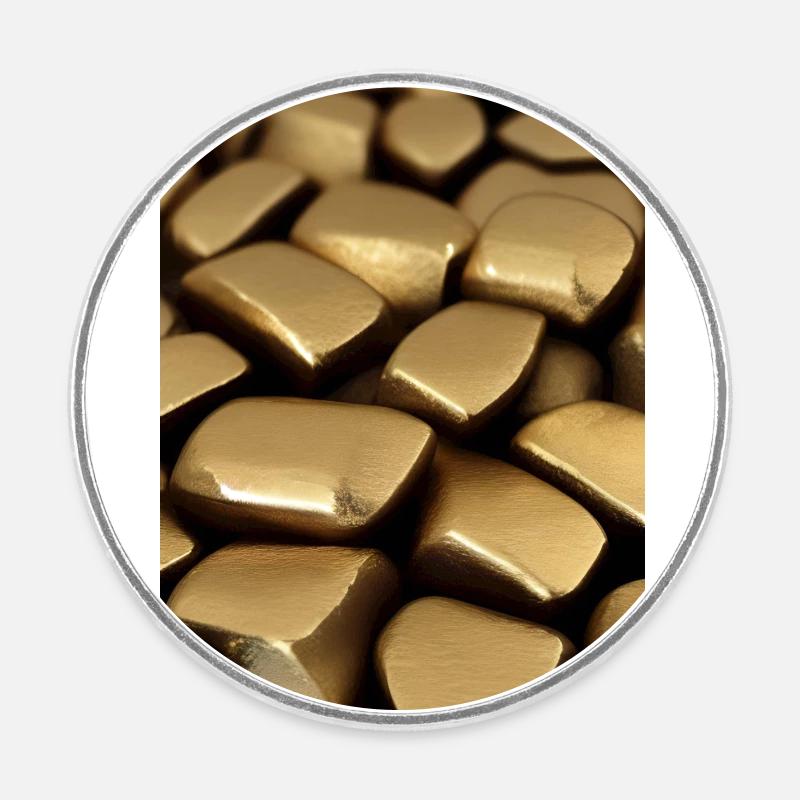 Or - Magnet rond - blanc