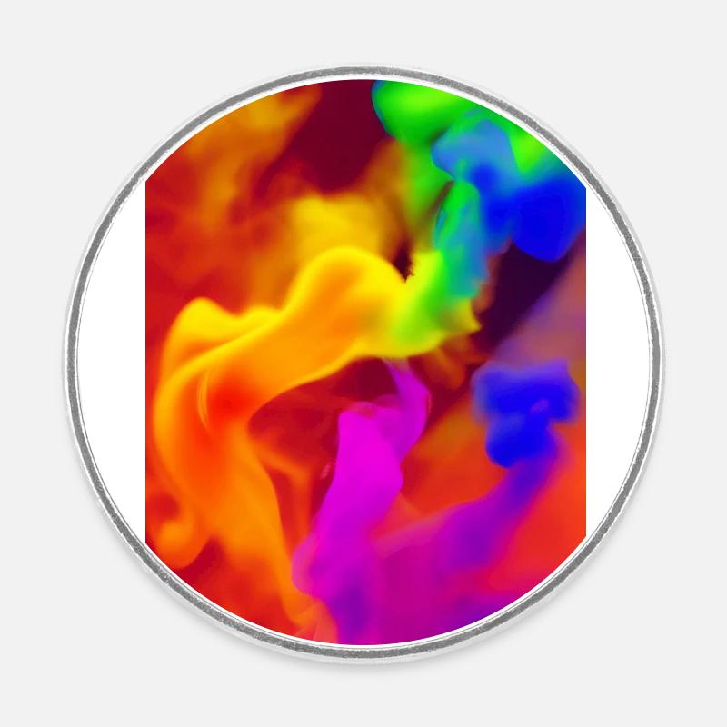 Rainbow - Round  fridge magnet - white