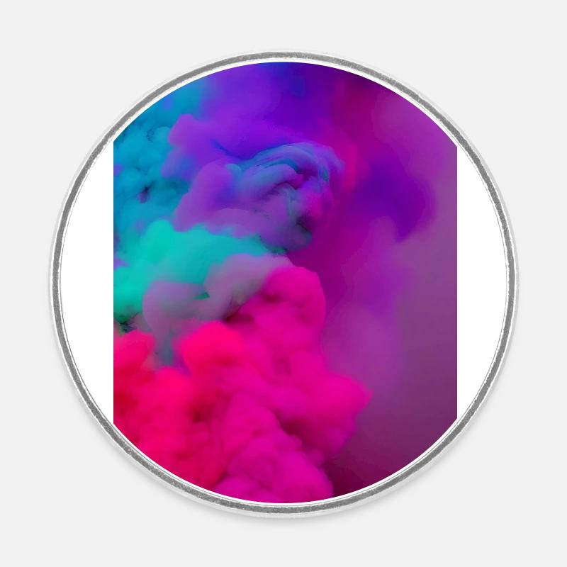 Rainbow - Round  fridge magnet - white