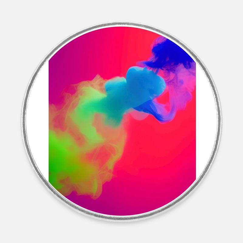Arc-en-ciel - Magnet rond - blanc