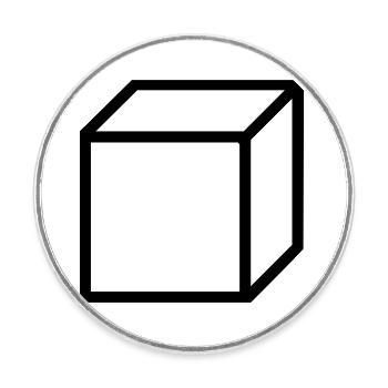 Cube Square Background - Round  fridge magnet - white - Front