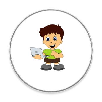 Nerd informatique Internet - Magnet rond - blanc - Devant
