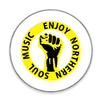 2 colors - Enjoy Northern Soul Music - nighter - Magnet rond - blanc - Devant