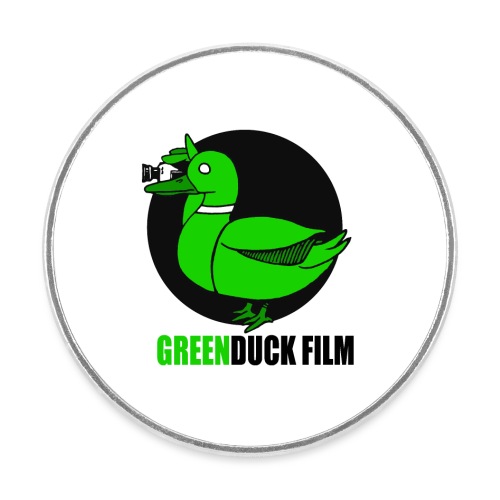 Greenduck Film Logo w. black letters - Rund køleskabsmagnet
