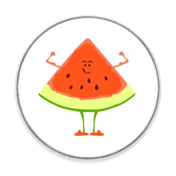 Mr. Melon - Round  fridge magnet - white - Front