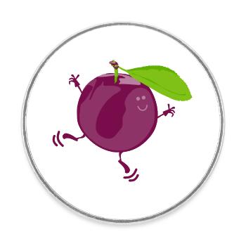 Mr. Plum - Round  fridge magnet - white - Front