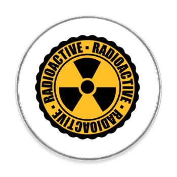 stempel gefahr achtung warnung vorsicht atombombe - Runder Kühlschrankmagnet - Weiß - Vorne