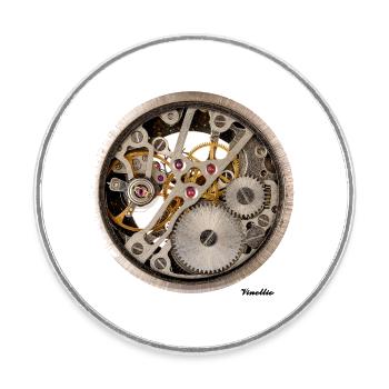 Movement Mechanical Dial Design Shirt - Round  fridge magnet - white - Front