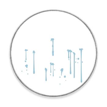 water wet graffiti drops melted cool win - Round  fridge magnet - white - Front