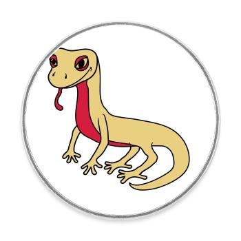 eidechse echse gecko schlange reptil blindschleich - Runder Kühlschrankmagnet - Weiß - Vorne