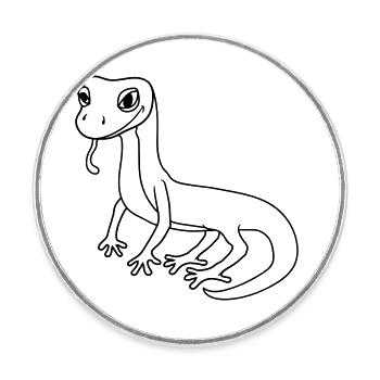 gecko eidechse echse schlange reptil blindschleich - Runder Kühlschrankmagnet - Weiß - Vorne