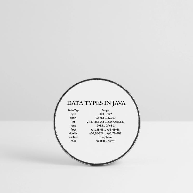 TYPES DE DONNEES EN JAVA (affiche) Magnet rond