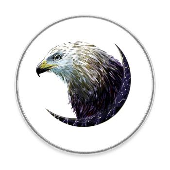 Adler - Runder Kühlschrankmagnet - Weiß - Vorne