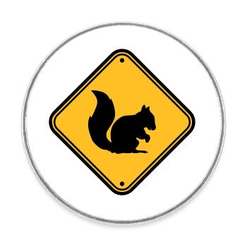 panneau d'avertissement bouclier zone de mise en garde - Magnet rond - blanc - Devant