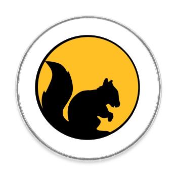 lune nuit soleil cercle rond logo silhouette noir - Magnet rond - blanc - Devant