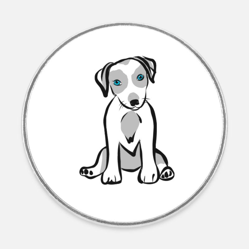 Welpe - Magnet rond - blanc