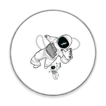 Space Man. Two Rocket Men In Kosmos. Astronaut. - Runder Kühlschrankmagnet - Weiß - Vorne