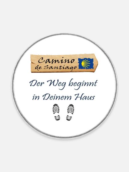 Jakobsweg - Runder Kühlschrankmagnet - Weiß