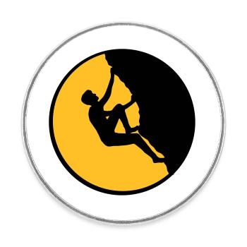 nuit lune rond cercle mur raide sommet freeclimber - Magnet rond - blanc - Devant