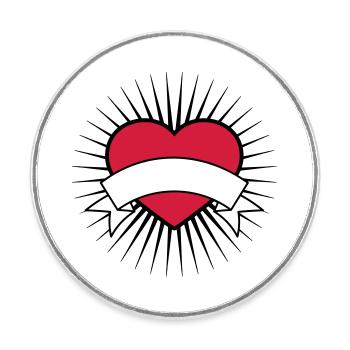 bannière texte champ écrire nom coeur logo amour ta - Magnet rond - blanc - Devant