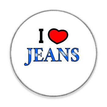 I love jeans herz jeanshose jeansträger kleidung - Runder Kühlschrankmagnet - Weiß - Vorne