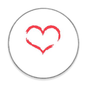 Heart infinite endless - Round  fridge magnet - white - Front