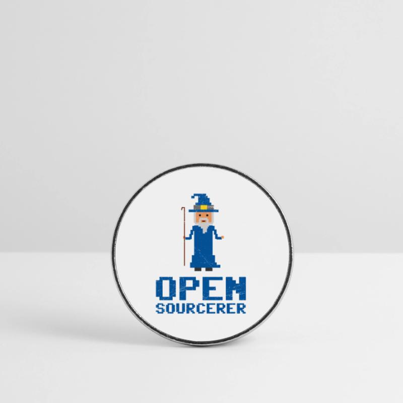 Developer Open Sourcerer Funny gift idea Round  fridge magnet